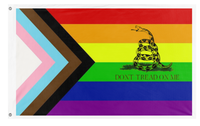 A mockup of the custom flag 'Gadsten Pride flag' on a white background