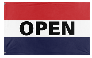 A mockup of the custom flag 'Open Flag' on a white background
