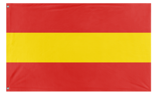 A mockup of the custom flag 'Red and Yellow Striped Flag' on a white background