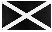 A mockup of the custom flag 'Racing Black and White Flag' on a white background