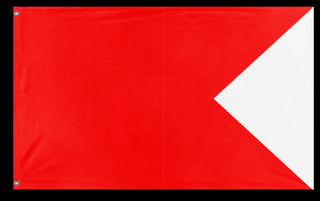A mockup of the custom flag 'Bravo Signal Flag' on a white background