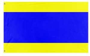 A mockup of the custom flag 'Delta Signal Fla flag' on a white background