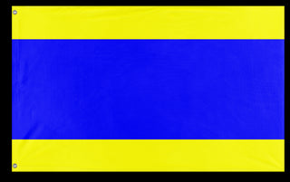 A mockup of the custom flag 'Delta Signal Fla flag' on a white background