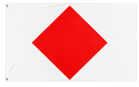 A mockup of the custom flag 'Foxtrot Signal Flag' on a white background