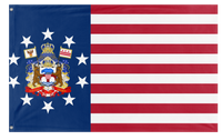 A mockup of the custom flag 'Kingdom of America flag' on a white background