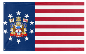A mockup of the custom flag 'Kingdom of America flag' on a white background