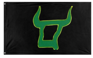 A mockup of the custom flag 'Quest flag' on a white background