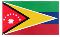 A mockup of the custom flag 'Venezuela Guyana Union flag' on a white background