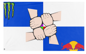 A mockup of the custom flag 'friend gc flag' on a white background