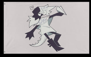 A mockup of the custom flag 'FPE ZIP flag' on a white background