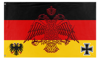 A mockup of the custom flag 'Historic Imperial German Flag' on a white background