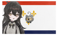 A mockup of the custom flag 'normal New Orleans flag' on a white background