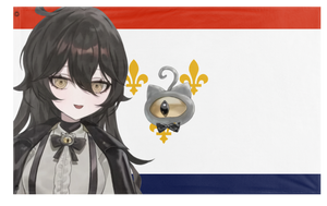 A mockup of the custom flag 'normal New Orleans flag' on a white background