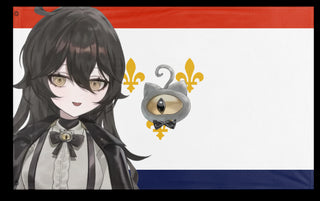 A mockup of the custom flag 'normal New Orleans flag' on a white background