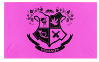 A mockup of the custom flag 'Wodanien flag' on a white background