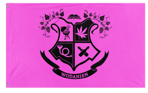 A mockup of the custom flag 'Wodanien flag' on a white background