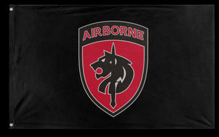 A mockup of the custom flag 'SOCAF-JSOTF flag' on a white background