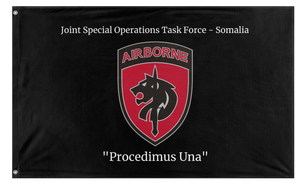 A mockup of the custom flag 'SOCAF 2 flag' on a white background