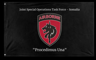 A mockup of the custom flag 'SOCAF 2 flag' on a white background