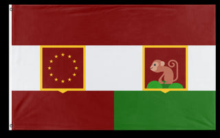 A mockup of the custom flag 'Alexandro-Ootica flag' on a white background