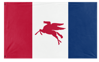 A mockup of the custom flag 'bpr flag' on a white background