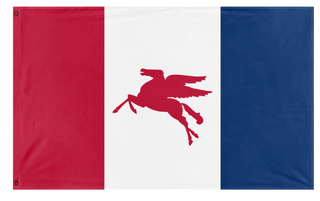 A mockup of the custom flag 'bpr flag' on a white background