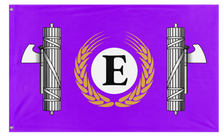 A mockup of the custom flag 'Edgerian Flag: Update flag' on a white background