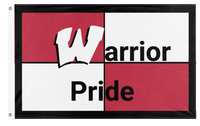 A mockup of the custom flag 'Warrior Pride flag' on a white background