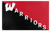A mockup of the custom flag 'Warrior Diagonal  flag' on a white background