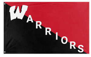 A mockup of the custom flag 'Warrior Diagonal  flag' on a white background