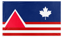A mockup of the custom flag 'Republic of West Canada flag' on a white background