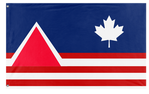 A mockup of the custom flag 'Republic of West Canada flag' on a white background
