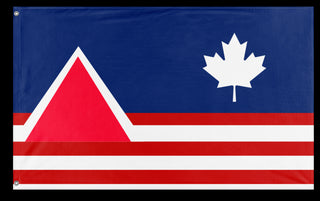A mockup of the custom flag 'Republic of West Canada flag' on a white background