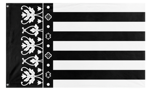 A mockup of the custom flag 'senyera reial bn flag' on a white background