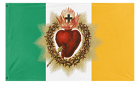 A mockup of the custom flag 'Sacred Heart flag' on a white background