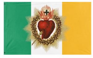 A mockup of the custom flag 'Sacred Heart flag' on a white background