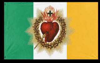 A mockup of the custom flag 'Sacred Heart flag' on a white background