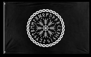 A mockup of the custom flag 'viking patrol  flag' on a white background