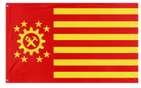 A mockup of the custom flag 'United Syndicates of America flag' on a white background