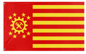 A mockup of the custom flag 'United Syndicates of America flag' on a white background