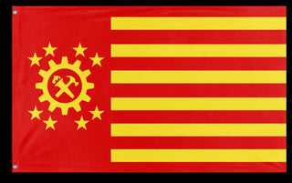 A mockup of the custom flag 'United Syndicates of America flag' on a white background