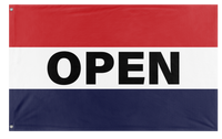 A mockup of the custom flag 'Open Flag' on a white background