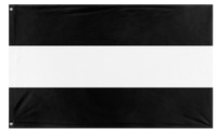 A mockup of the custom flag 'Black and White Striped Flag' on a white background