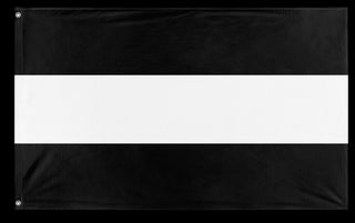 A mockup of the custom flag 'Black and White Striped Flag' on a white background