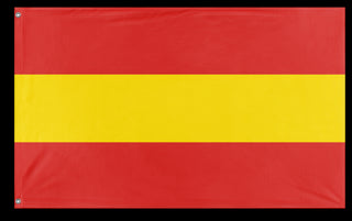 A mockup of the custom flag 'Red and Yellow Striped Flag' on a white background