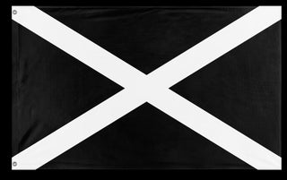 A mockup of the custom flag 'Racing Black and White Flag' on a white background