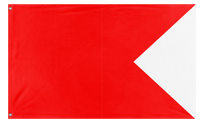 A mockup of the custom flag 'Bravo Signal Flag' on a white background