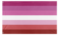 A mockup of the custom flag 'Lesbian Pride Flag' on a white background