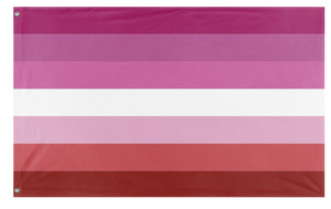 A mockup of the custom flag 'Lesbian Pride Flag' on a white background