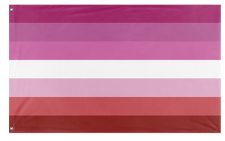 A mockup of the custom flag 'Lesbian Pride Flag' on a white background